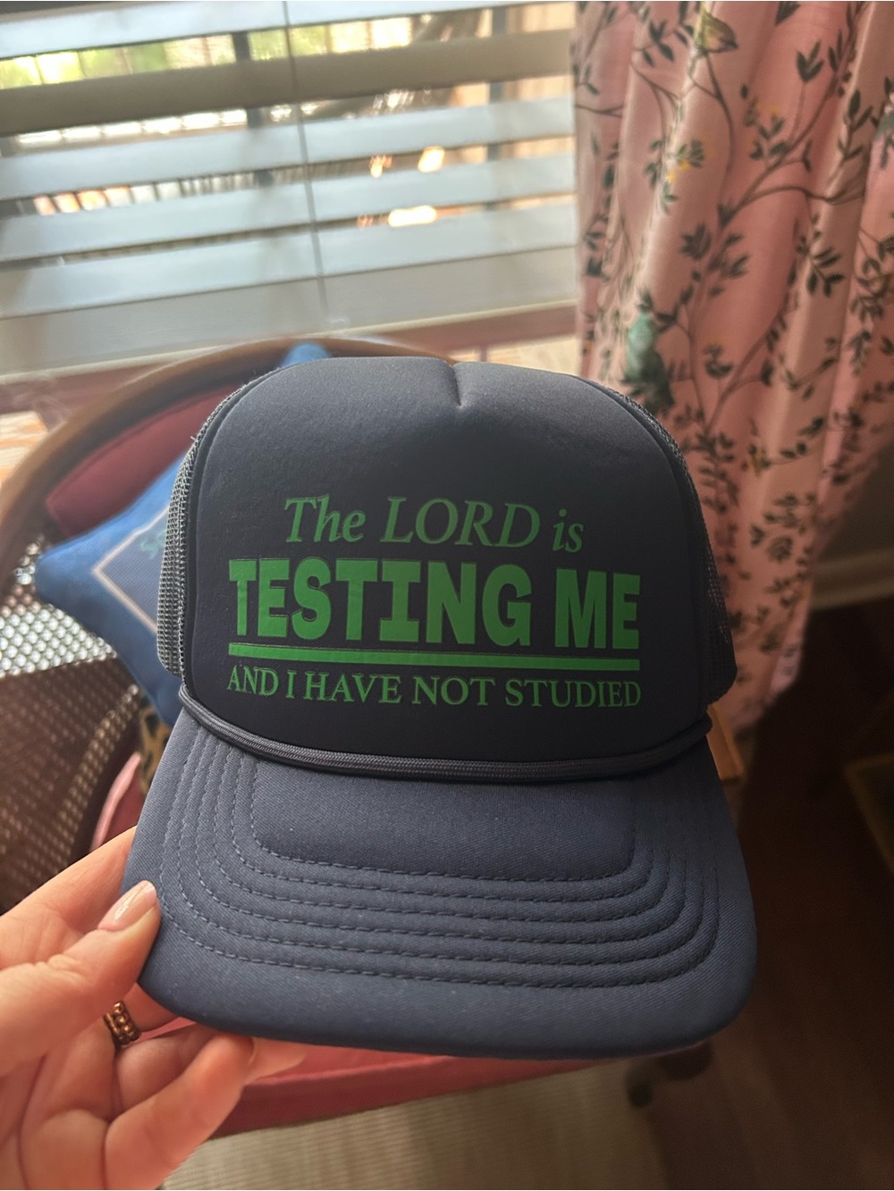 LITTLE BIRD TRUCKING HAT - "The LORD is TESTING ME"